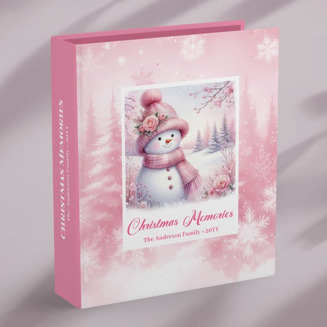 Classeur Sweet Pink Snowman Kids Gift Christmas Memory  (Sweet Pink Snowman Kids Gift Christmas Memory Album Binder

)