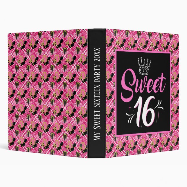 Classeur Sweet sixteen anniversaire fête mémoire ajouter da (Arrière-plan)