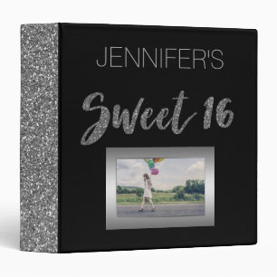 Classeur Sweet sixteen argenté noir
