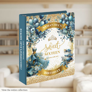Classeur Sweet sixteen Blue Robe Gold Parties scintillant K