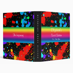 Classeur Sweet sixteen, Faux Neon Paint Splatter, Photo