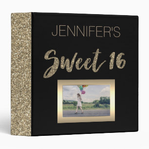Classeur Sweet sixteen noir d'or