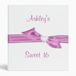 Classeur Sweet Sixteen, Rose, Ruban Satiné, Photo