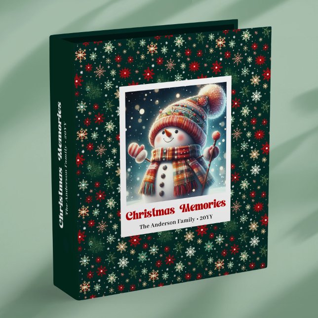 Classeur Sweet snowy Christmas snowman personalized kids  (Sweet snowy Christmas snowman personalized kids binder)