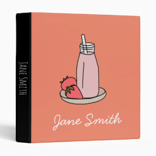 Classeur Sweet strawberry milkshake rose cute