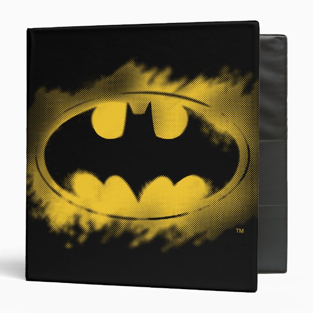 Classeur Symbole Batman | Logo noir et jaune (Devant/Intérieur)