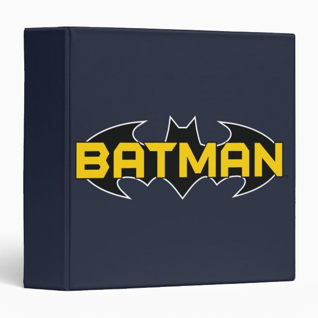 Classeur Symbole Batman | Nom Logo jaune et noir (Devant/Côté)