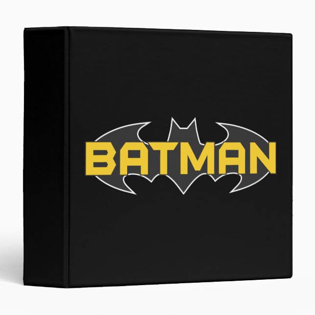 Classeur Symbole Batman | Nom Logo jaune et noir (Devant/Côté)