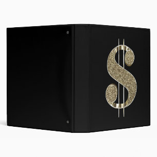 Classeur Symbole dollar de parties scintillantes d'or