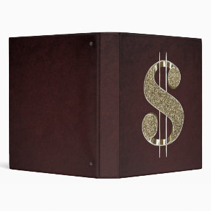 Classeur SYMBOLE Dollar Parties scintillant or