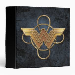 Classeur Symbole d'or Wonder Woman au-dessus de Lasso
