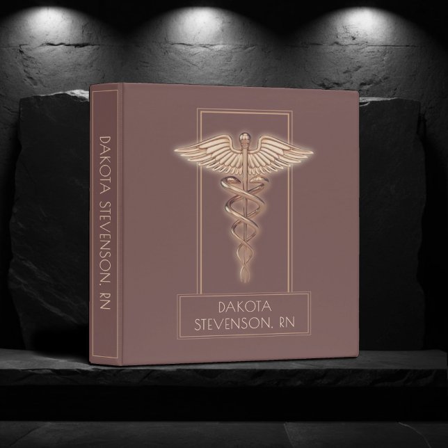 Classeur SYMBOLE Médicale DE CADURÉE | Classy Rose Gold (Créateur téléchargé)