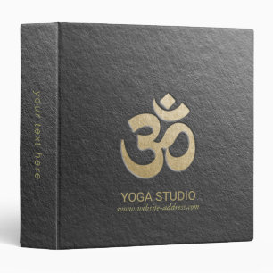 Classeur Symbole OM noir & or Yoga instructeur de médiation