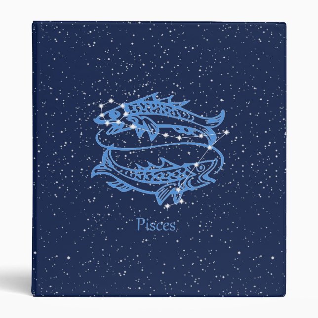 Classeur Symbole Poissons Constellation et Zodiaque avec ét (Devant)