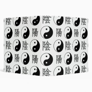 Classeur Symbole Yinyang blanc motif chinois