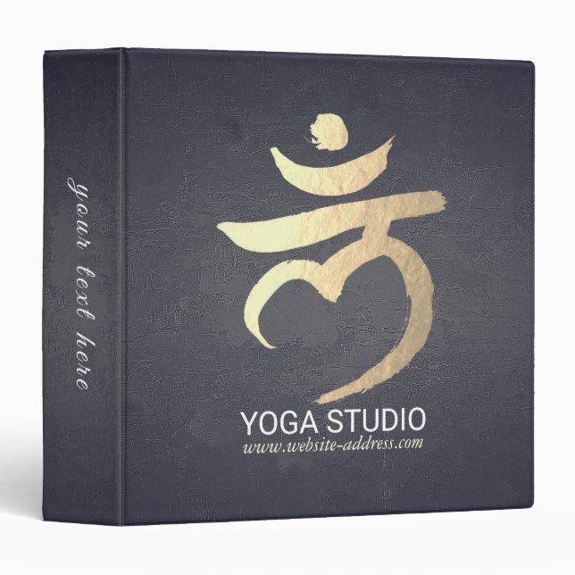 Classeur SYMBOLE Yoga Studio Instructeur Méditation Racine  (Devant/Côté)