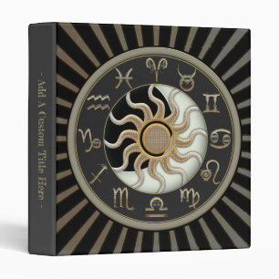 Classeur Symboles d'astrologie de Sun et de lune