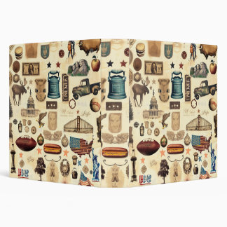 Classeur Symboles nationaux vintages et nostalgiques des Ét