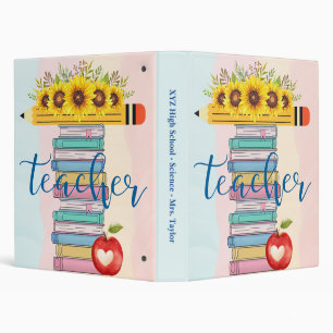 Classeur T est pour enseignant Floral Pencil Livres Apple