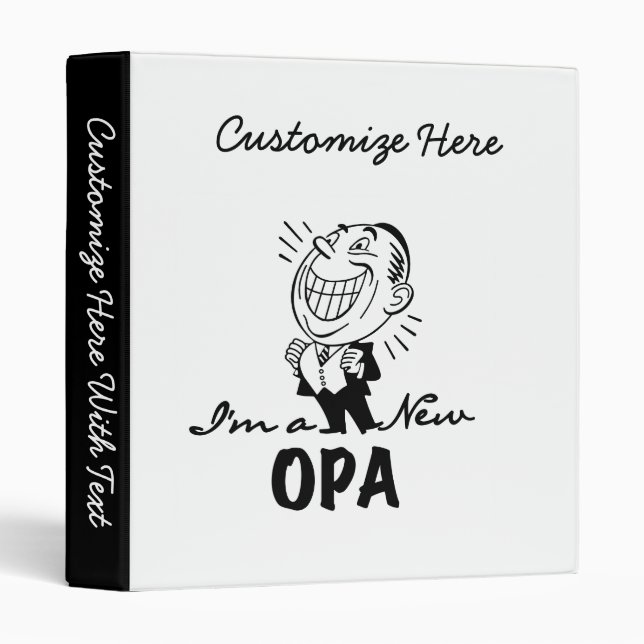 Classeur T-shirts et cadeaux en nouvel opa souriants (Devant/Côté)