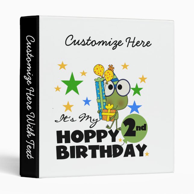 Classeur T-shirts et cadeaux pour le 2e anniversaire de la  (Devant/Côté)