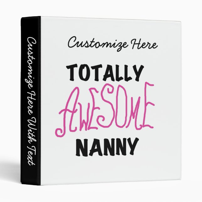 Classeur T-shirts et cadeaux rose Nanny absolument géniaux (Devant/Côté)