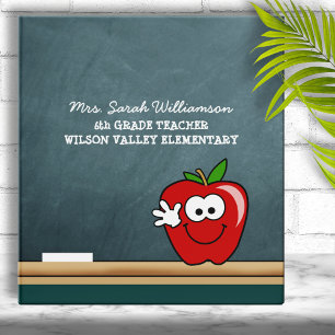 Classeur Tableau de bord avec pomme de dessin animé Classeu