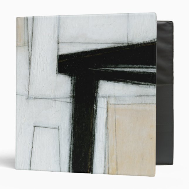 Classeur Tableau noir et blanc Abstrait (Devant/Intérieur)