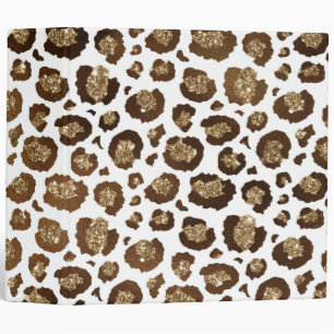 Classeur Taches de léopard Animaux sauvages Paillettes doré