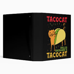 Classeur Tacocat Épellé à l'envers Tacos Chats Cinco De May