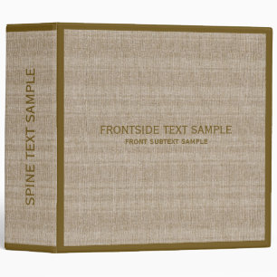 Classeur Tailles Beige & Tan Faux Linge Texture Look