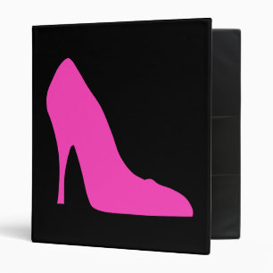 Classeur talon rose sur noir
