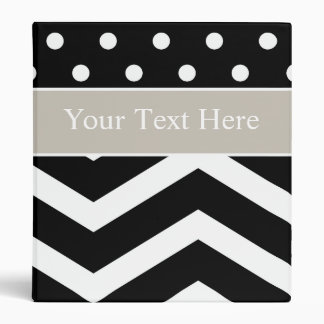 Classeur Tan blanc noir Chevron personnalisé