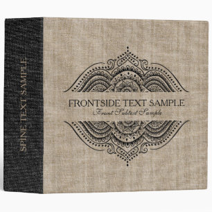 Classeur Tan & Lin Noir Texture Imprimer Cadre Floral