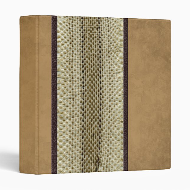 Classeur Tan Suede peau de serpent tendance (Devant/Côté)