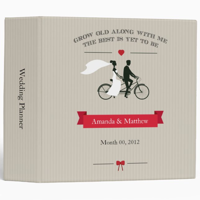 Classeur tandem de planification de mariage de (Devant/Côté)
