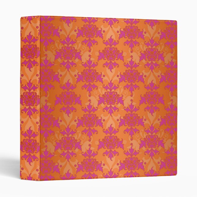 Classeur Tangerine Lumineuse Tango Damas Orange Rose (Devant/Côté)