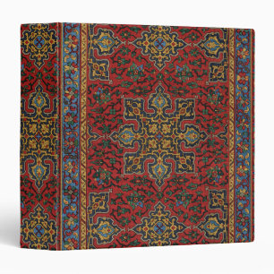 Classeur Tapis persan vintage motif rouge bleu arabesque