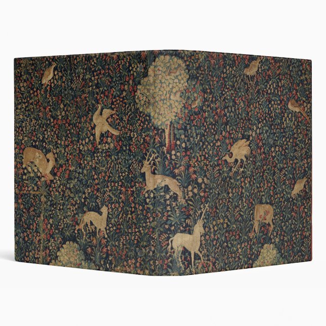 Classeur Tapisserie allegorique Millefleurs avec animaux (Arrière-plan)