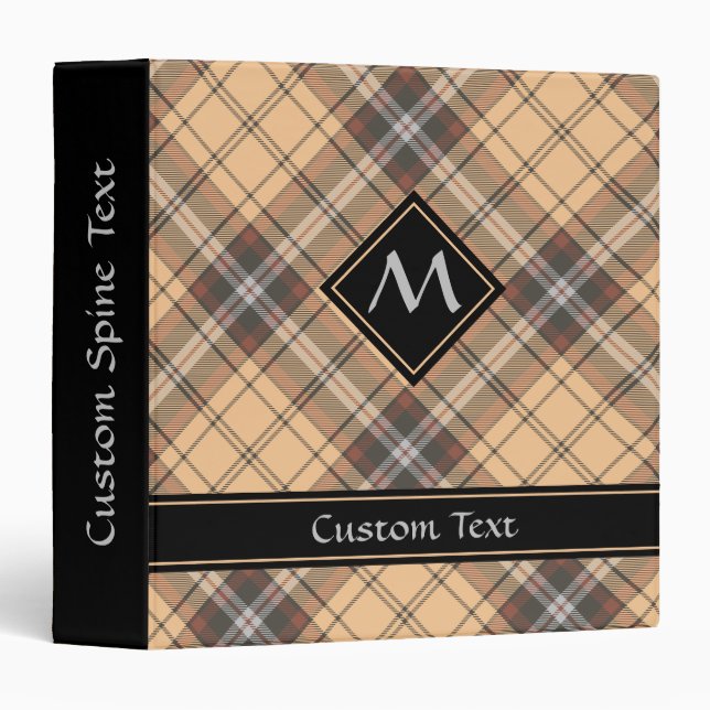 Classeur Tartan beige et Brown (Devant/Côté)