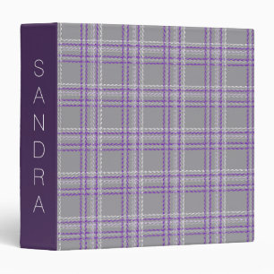 Classeur Tartan classique. Gris, lilas