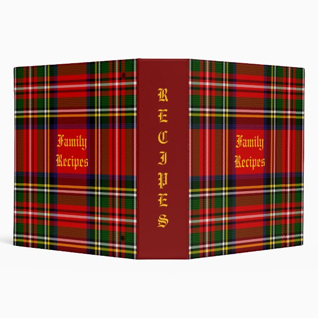 Classeur Tartan de Clan Royal Stewart Recette Personnalisée (Arrière-plan)