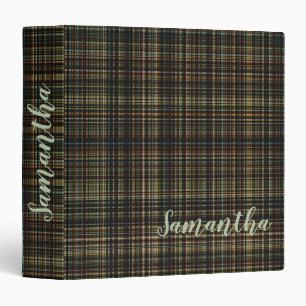 Classeur Tartan foncé (Plaid) personnalisé