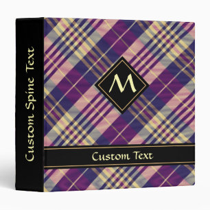 Classeur Tartan mauve, or et bleu