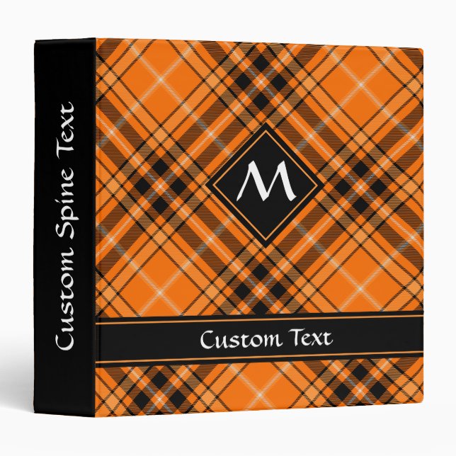 Classeur Tartan orange d'Halloween (Devant/Côté)