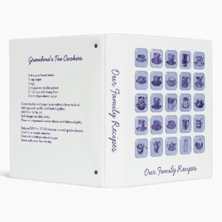 Classeur Tasses de thé bleues vintages de recettes démodées