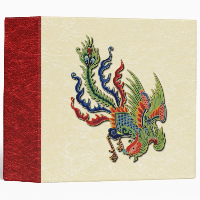 Classeur Tatouage riche chinois de paon (Devant/Côté)
