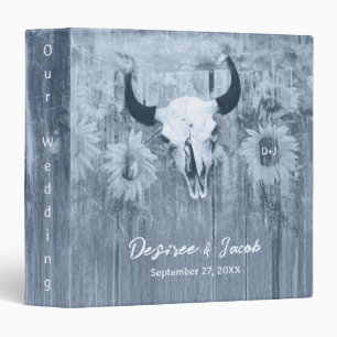 Classeur Taureau bleu rustique Dusty