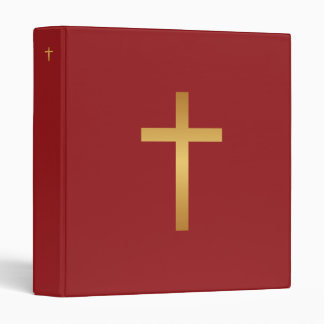Classeur Taux d'or de la Croix chrétienne de base Rouge