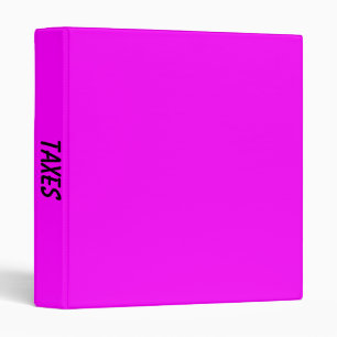 Classeur Taxes Fuchsia brillantes couleur solide moderne